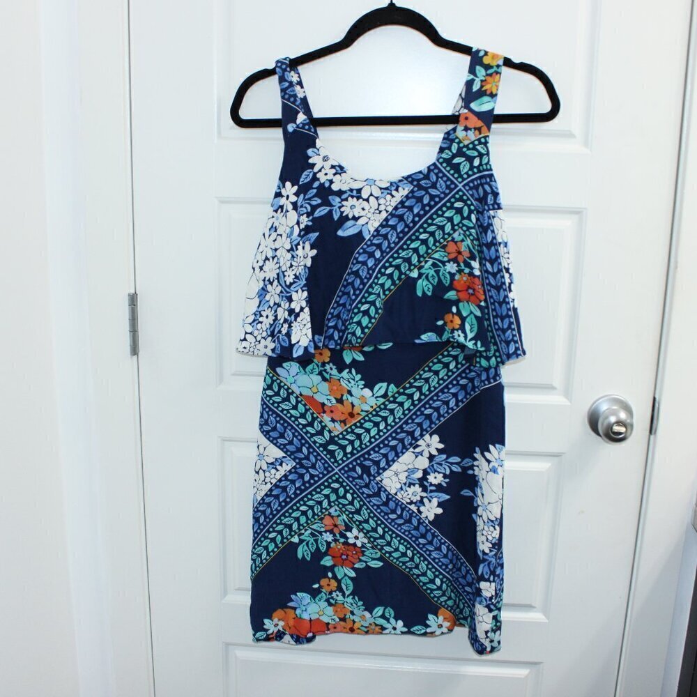 3/$30 Anthropologie Maeve Tisana Blue Floral Dress Size 2